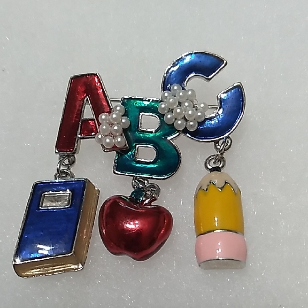 Colorful Alphabet Kids Brooch